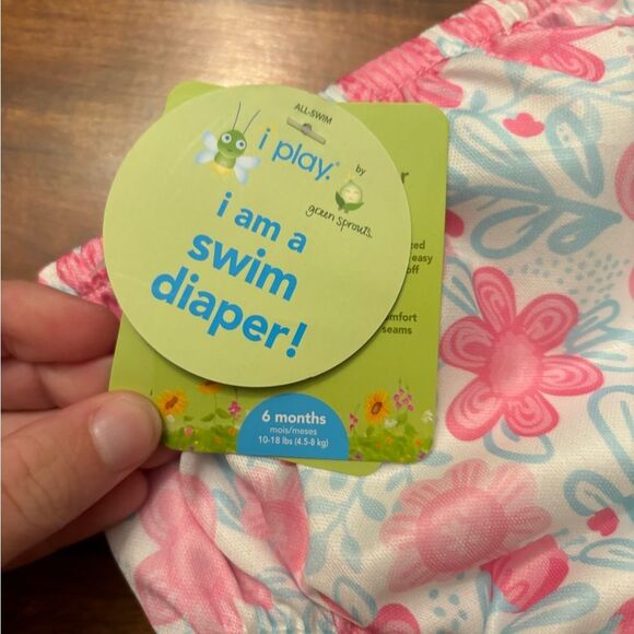 IPlay swim diaper white/pink floral reusable NWT - Picture 3 of 4